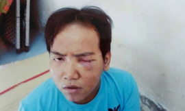 Hoàng Nhật Giang tại cơ quan công an. Ảnh: CA cung cấp.