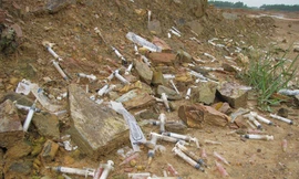 Đất dự án tràn ngập bơm kim tiêm