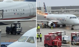 Hai máy bay va chạm nghiêm trọng với xe phục vụ mặt đất 