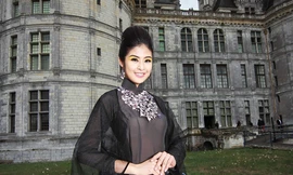 Ngọc Hân kiêu sa diễn áo dài ở lâu đài Pháp