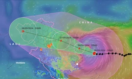 Siêu bão số 3 Yagi cách Quảng Ninh khoảng 600 km