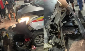 Taxi bất ngờ tông nhiều phương tiện đang dừng đèn đỏ