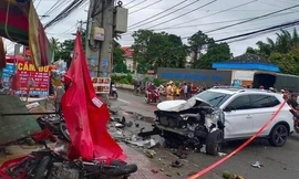 Ô tô 'điên' tông hàng loạt xe máy ở Đồng Nai