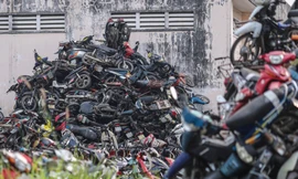 Hàng nghìn xe vi phạm chồng chất tại kho bãi lớn nhất của CSGT TPHCM