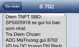 Không có kết quả nhưng thí sinh vẫn bị tổng đài trừ 15.000 đồng. Ảnh: Nguyễn Duy