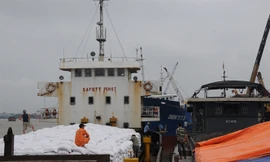 Tàu chở 3.000 tấn gạo mắc cạn trên biển Bình Thuận