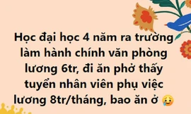 Bài so sánh lương sinh viên mới ra trường và nhân viên quán phở khiến dân mạng tranh cãi