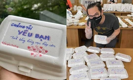 Thầy giáo 8X nắn nót viết lời nhắn nhủ ấm áp lên "hộp cơm chữ" gửi Bệnh viện dã chiến
