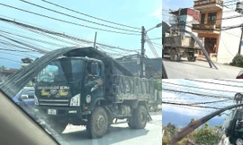 Sa Pa: Lái xe chở vật liệu cồng kềnh, gây nguy hiểm 