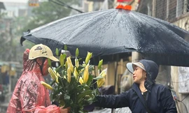 Hà Nội: Trời mưa không ngớt, thị trường rằm tháng Giêng đìu hiu