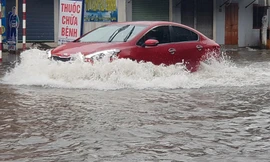 TP Vinh: Mưa lớn kéo dài, phố bỗng hóa thành 'sông'