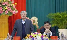 Thường trực Ban Bí thư Trần Quốc Vượng phát biểu chỉ đạo tại buổi làm việc với tỉnh Nghệ An.