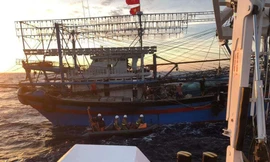 Gió giật cấp 5 nơi thợ lặn tìm kiếm 9 ngư dân Nghệ An mất tích trên biển 