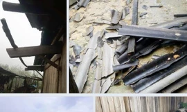 Nghệ An: Mưa đá văng tung toé, nhiều nhà dân hư hỏng nặng