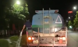 Dư luận bức xúc nhân viên công ty cây xanh lãng phí nước giữa trời hạn hán