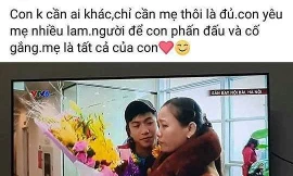 Cầu thủ U23 Việt Nam và những dòng chữ thiêng liêng tình mẫu tử