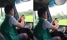 Lộ danh tính tài xế xe buýt bấm điện thoại, dùng khuỷu tay điều khiển vô lăng