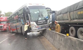 Hiện trường vụ tai nạn. Ảnh Việt Hùng.