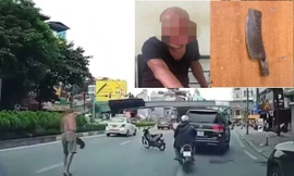Tạm giữ hình sự đối tượng ném dao vào kính ô tô Land Cruiser