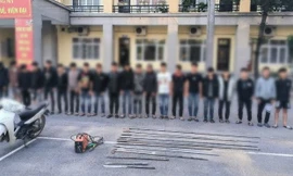 Hàng chục đối tượng mang ‘phóng lợn’, vỏ chai bia đi đánh nhau 