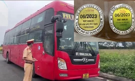 Phát hiện xe khách dán tem kiểm định giả, nhồi nhét 73 người 