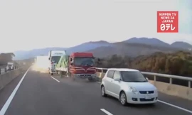 Xe tải gây tai nạn liên hoàn trên cao tốc Nhật Bản