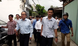 Bí thư thành ủy Nguyễn Thiện Nhân tại buổi làm việc với Ban Thường vụ Quận ủy quận Thủ Đức chiều 22/10