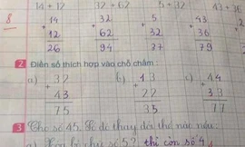 Ảnh chụp bài toán gây xôn xao trong diễn đàn toán tiểu học.