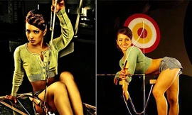 Ngắm cung thủ xinh đẹp bắn cung bằng chân