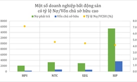 Điểm tên doanh nghiệp bất động sản ‘ôm’ nợ cao gấp 5 lần vốn chủ sở hữu