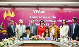 Họp báo công bố bản quyền truyền hình SEA Games 32 (Campuchia) tại Việt Nam sáng 7/1. (ảnh Hoàng Thanh Hà)