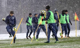 U23 Uzbekistan tập luyện vào chiều nay. Ảnh: Tri Thức Trẻ