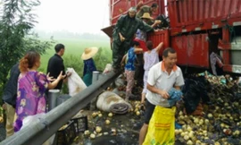 Người dân tranh nhau "hôi của"