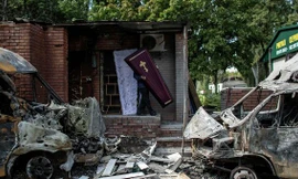 Cảnh hoang tàn vì xung đột ở miền đông Ukraine