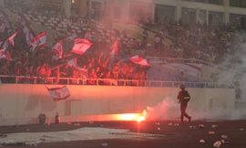 CĐV Hải Phòng tại sân Mỹ Đình.