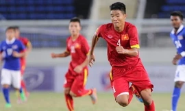 Tiền đạo Hà Đức Chinh trong màu áo U20 Việt Nam.