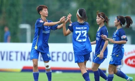 Thái Nguyên T&T có chiến thắng sít sao trước Tp Hồ Chí Minh (ảnh Thu Trang)