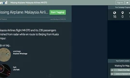 Hình ảnh được đánh dấu trên Tomnod cho thấy dường như có một vật thể đang nằm dưới nước 