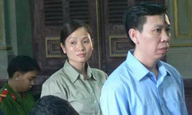 Vợ chồng Phan Cao Trí và Phan Thị Yến tại phiên phúc thẩm