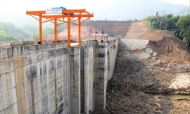 Công trình thủy điện Nước Chè dở dang khi chủ đầu tư bị bắt Ảnh: PV 