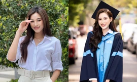 Thời trang đến trường của Hoa hậu Đỗ Thị Hà đơn giản mà cuốn hút