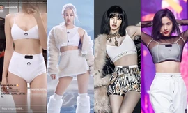 Ngọc Trinh “bắt trend” trang phục trăng lưỡi liềm, set đồ đụng cả Lisa, Rosé lẫn Ryu Jin