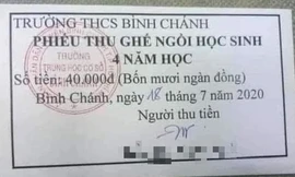 Phiếu thu ghế ngồi học sinh 4 năm học của Trường THCS Bình Chánh gây xôn xao dư luận (ảnh internet)