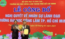 PGS- TS Huỳnh Thanh Hùng làm quyền hiệu trưởng Trường ĐH Nông Lam TPHCM (ảnh A.T)