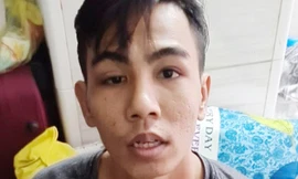 Trương Đức Huy bị bắt sau khi bỏ trốn khỏi hiện trường. Ảnh công an cung cấp