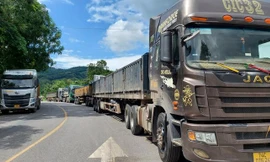 Lật xe tải chở sắn, hàng trăm xe ách tắc đứng yên tại chỗ