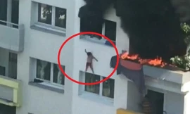 Hai đứa trẻ nhảy từ tầng 4 xuống để thoát khỏi đám cháy 