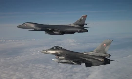 ‘Kỳ phùng địch thủ’ MiG-29 và F-16 cùng hộ tống B-1B Lancer