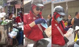 Cô gái đi SH quyết không nhường xe rác khiến cả phố tắc đường