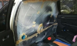 Tự chế buồng cách ly trên xe ô tô đón con trở về từ vùng dịch Covid-19